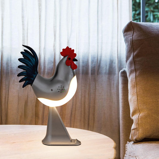 LED rooster night light with sound and phone stand